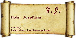 Hohn Jozefina névjegykártya